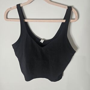 Black V-Neck Women's Top